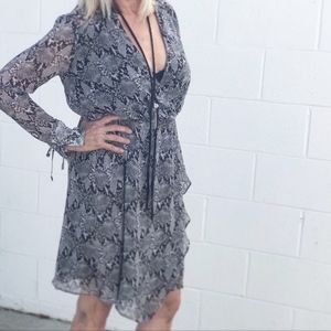 Snake Print Chiffon Dress